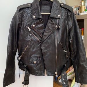 All Saints leather jacket almost brand new US10 oversized